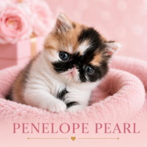 Penelope Pearl calico Exotic Shorthair Persian kitten for sale Tampa Florida nationwide transport